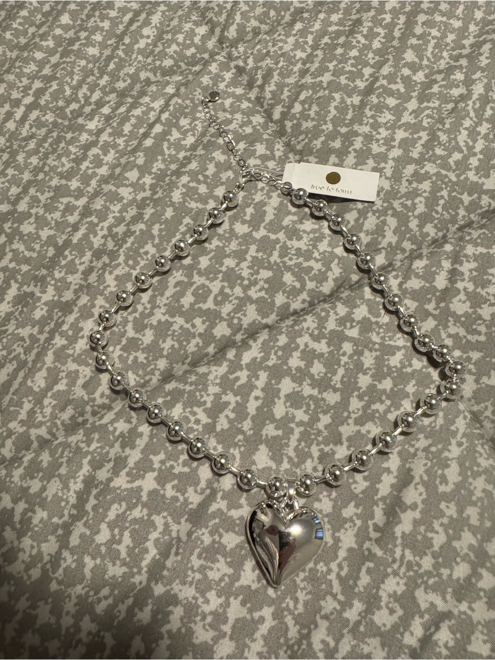 Silver Heart Bead Choker Necklace - Women Jewelry True to Form